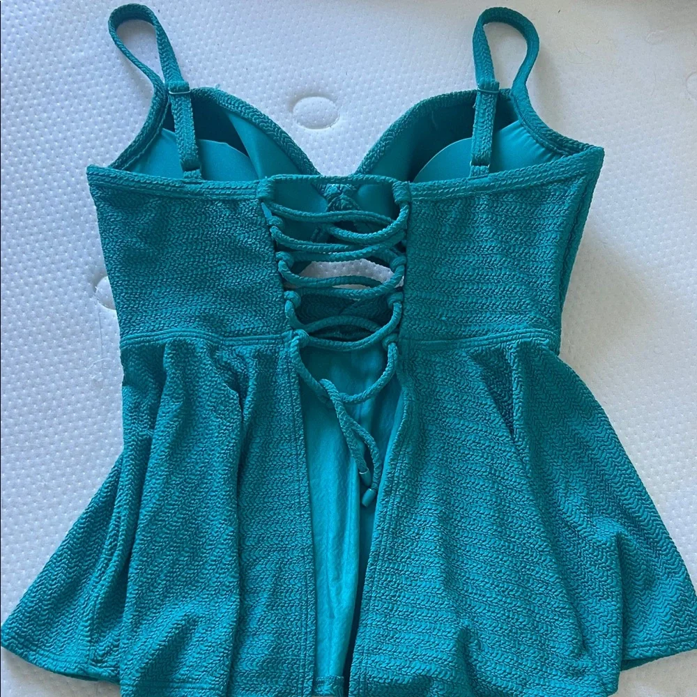 Coco Reef Teal Textured Tankini Top - Picture 2 of 5